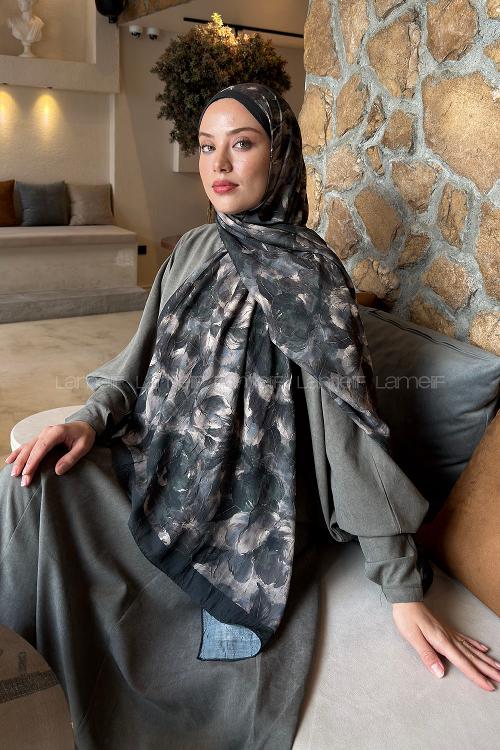 Yaprak Yesili Cotton Fabric Flowering Shawl