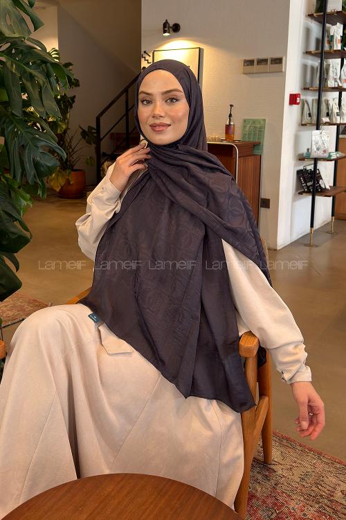 Lamelif CC Desen Aura Pamuk  Jakar  Şal Antrasit