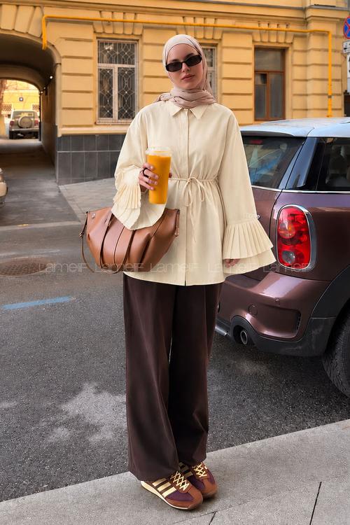 Stone Shirt Collar Long Arm Cotton Shirt