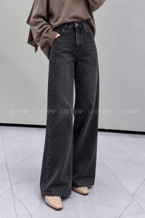 Smoked Denim High Waist Denim Pants