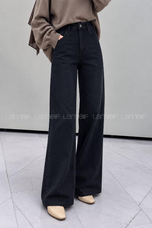 Smoked Denim High Waist Denim Pants